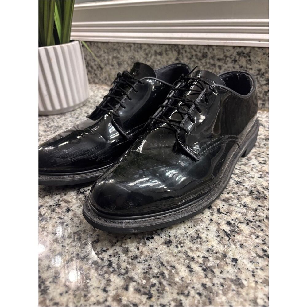 Vibram Black Patent Leather Derby Dress Shoes